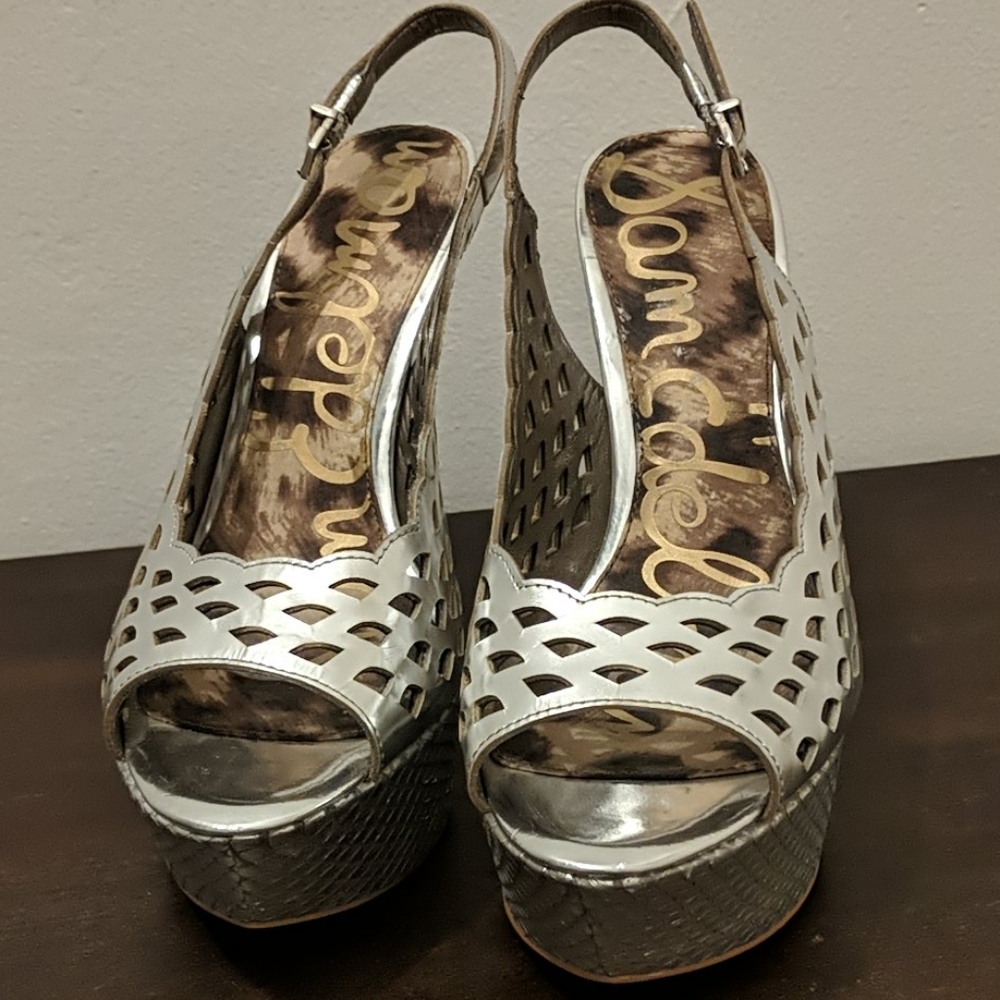 Sam Edelman Silver Myer Platform Heels